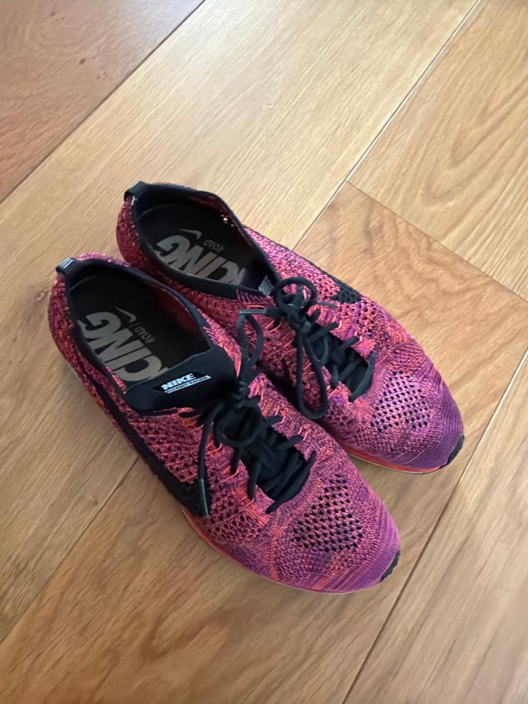 Nike Flyknit Racing hardloopschoenen - Roze/Paars mt 42.5, Ophalen of Verzenden, Sneakers of Gympen, Roze, Gedragen