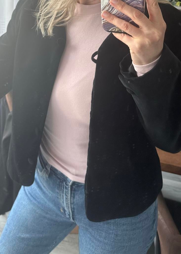 Vintage fluwelen jasje, Maat 38/40 (M), Zwart, Ophalen of Verzenden, Zo goed als nieuw