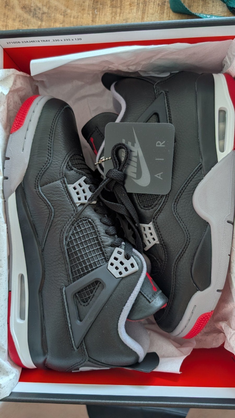 Air Jordan 4 Retro Bred Reimagined - Maat 42.5, Kleding | Heren, Zwart, Nike, Nieuw, Ophalen of Verzenden
