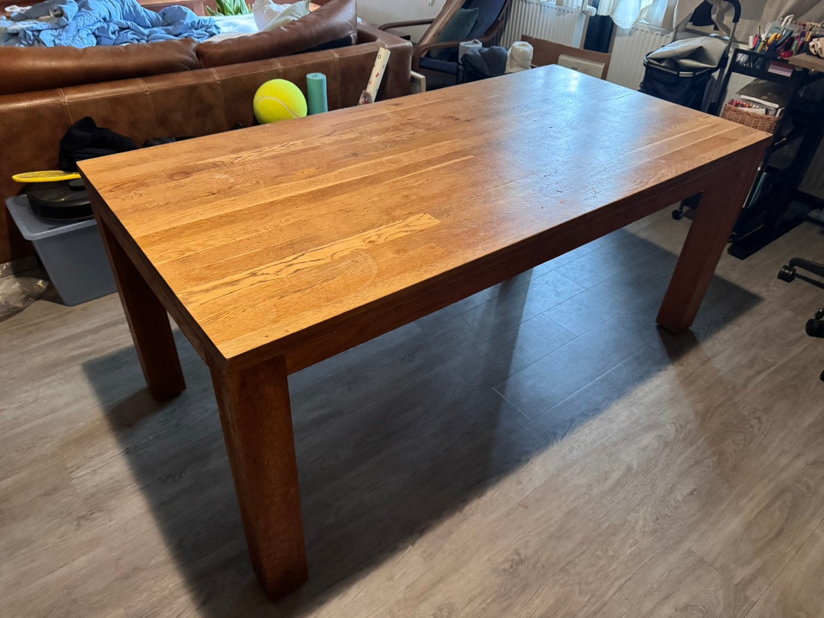 Houten tafel - wooden table, Ophalen, 50 tot 100 cm, Zo goed als nieuw, Vijf personen of meer