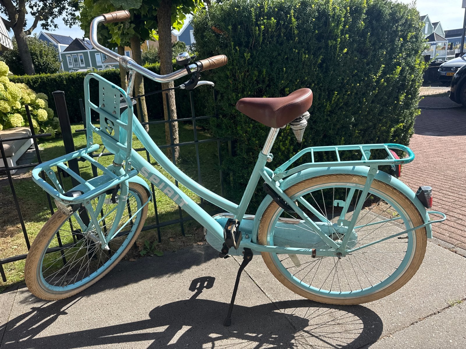 Spirit Transportfiets Meisjes - Lichtblauw, Fietsen en Brommers, Fietsen | Dames | Damesfietsen, Terugtraprem, Zo goed als nieuw
