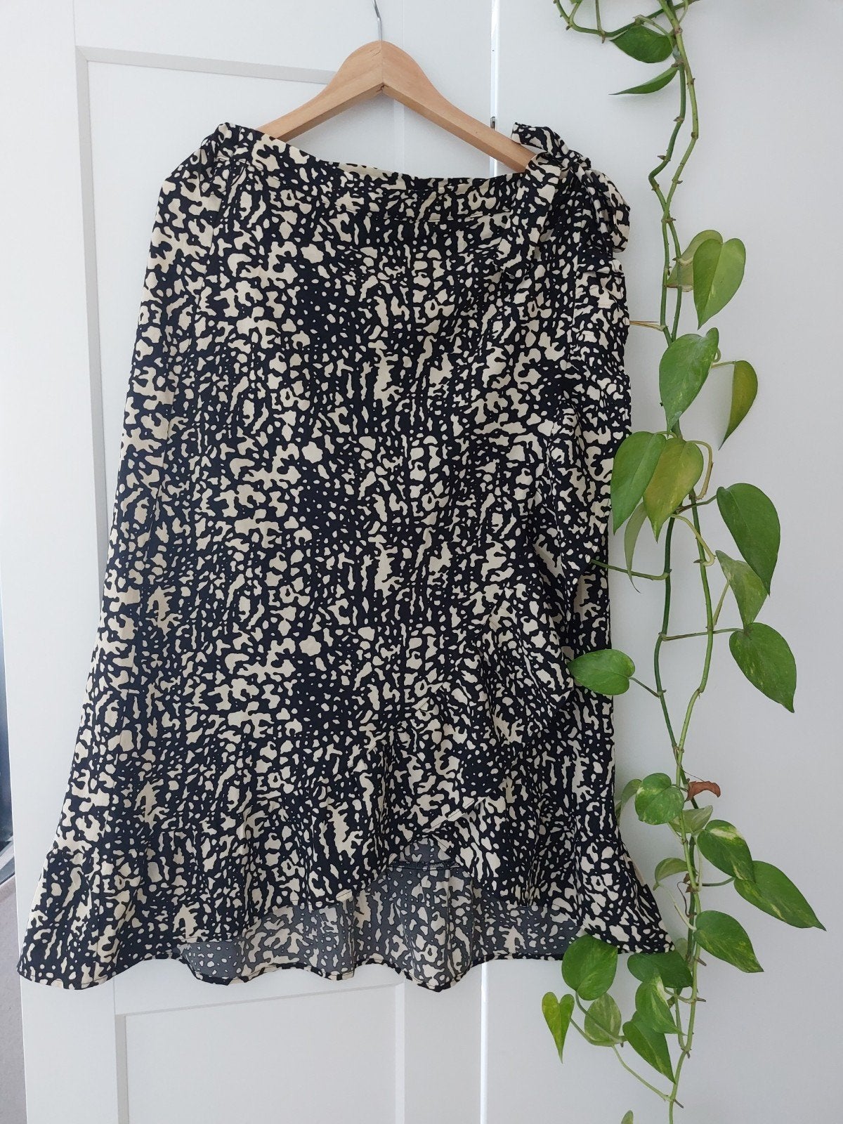 Vila wikkelrok met print - Maat L, Verzenden, Beige, Vila, Maat 42/44 (L)