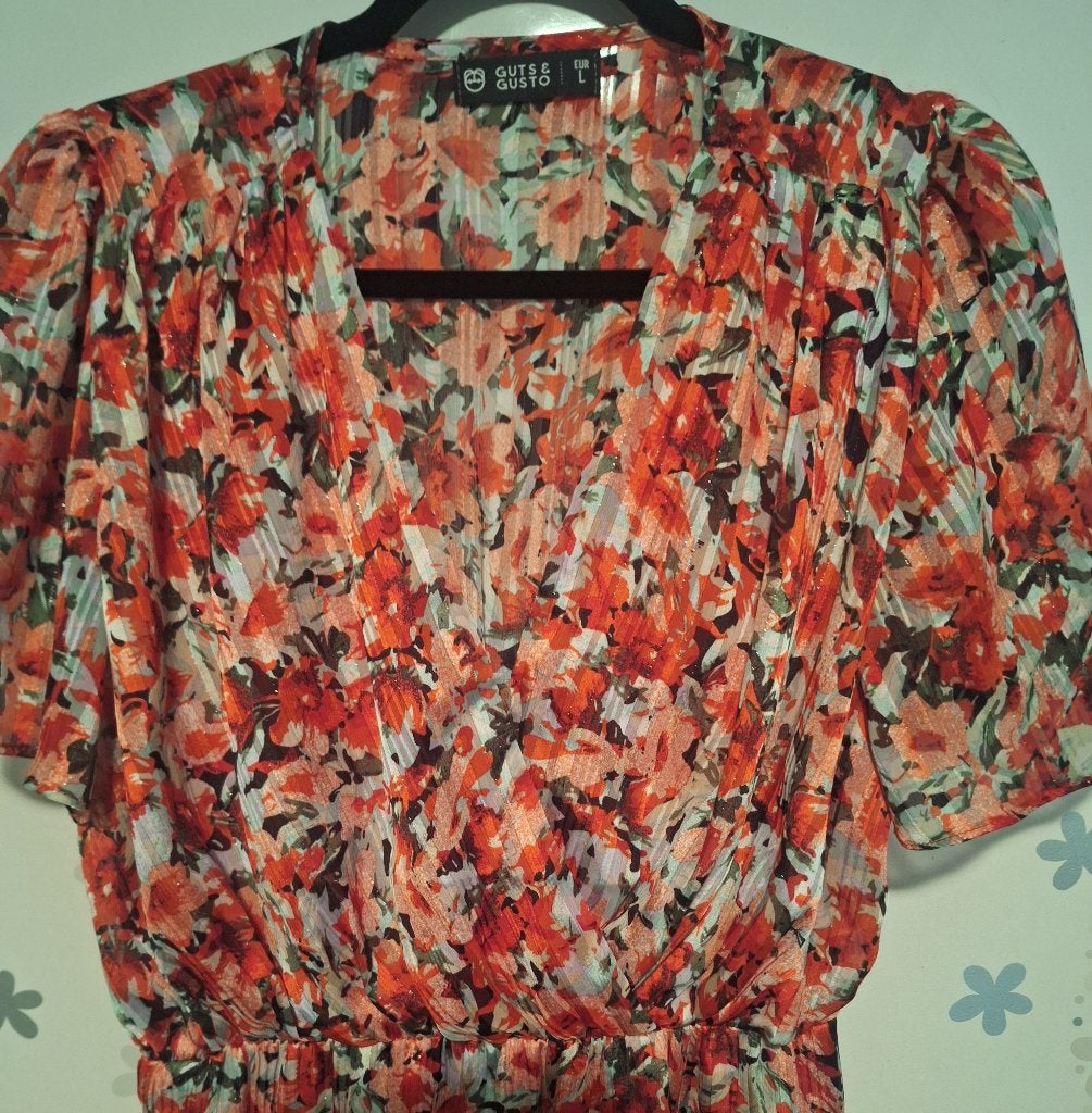 Jurk dames bloemen maat L, Maat 38/40 (M), Guts & Gusto, Ophalen of Verzenden, Zo goed als nieuw
