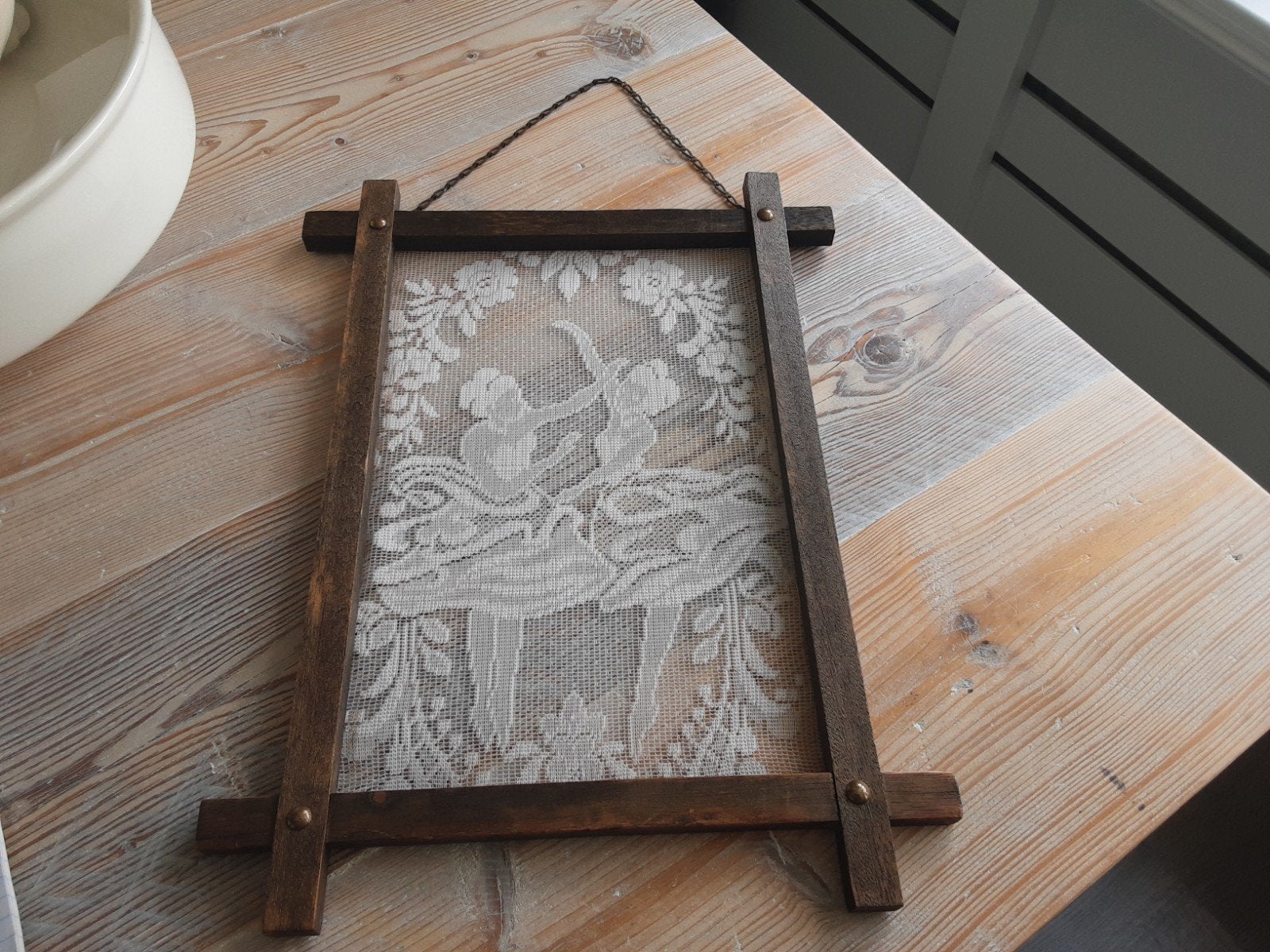 leuk oud retro/vintage houten raamhor., Ophalen of Verzenden, Huis en Inrichting