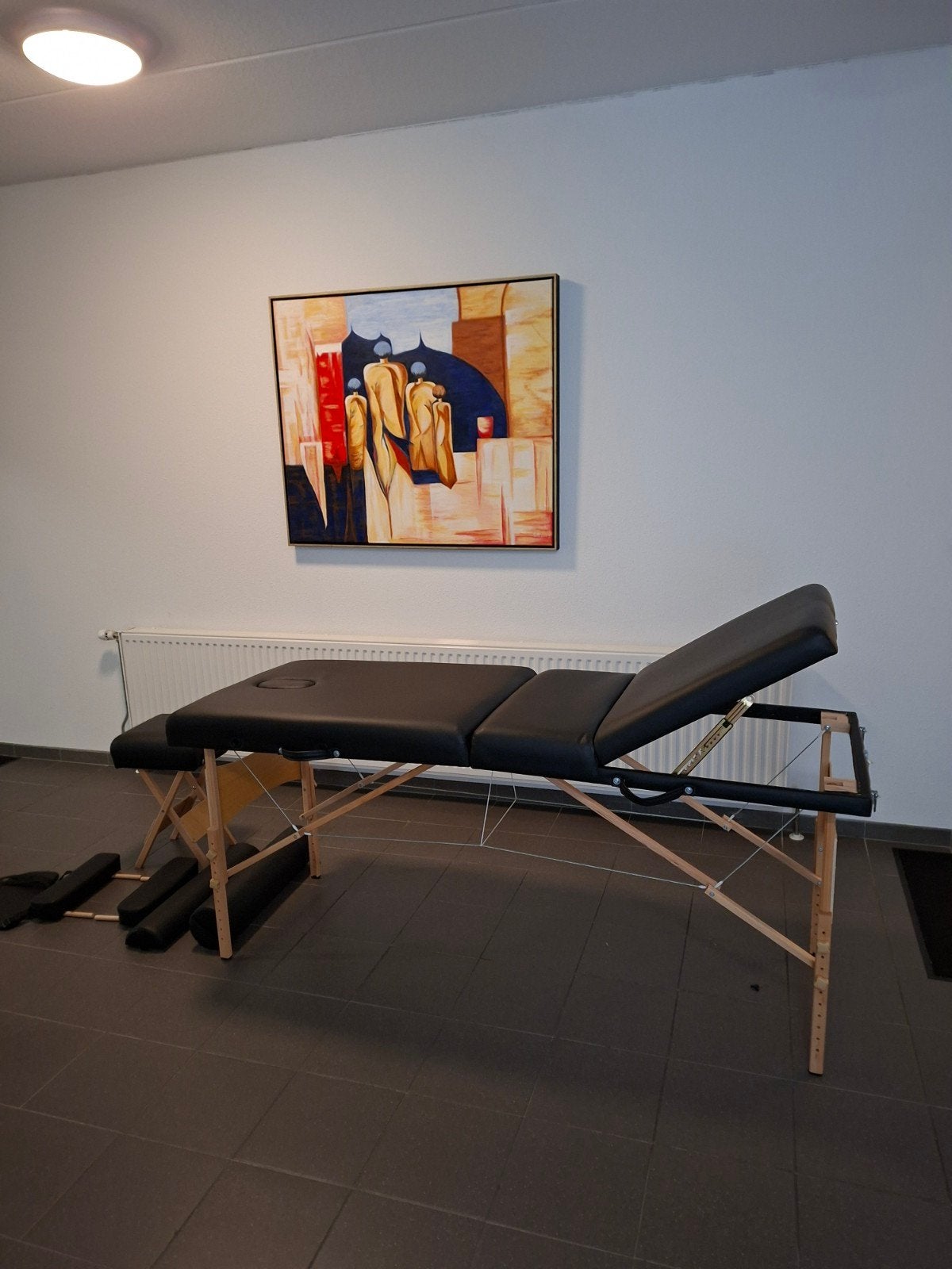 Nieuwe complete uitgebreide Tectake 3-zone massagetafel zwar, Ophalen, Nieuw, Massagetafel