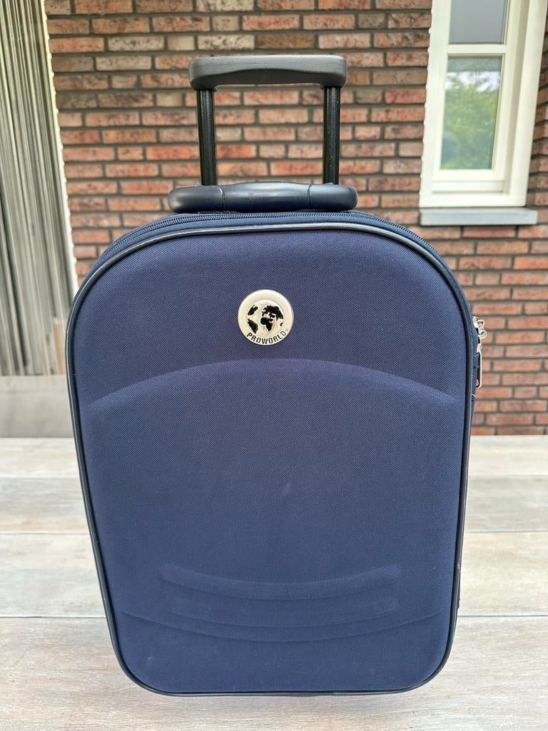 Rolkoffer Proworld donkerblauw - 47x32cm, Ophalen, Gebruikt, Minder dan 50 cm, Zacht kunststof