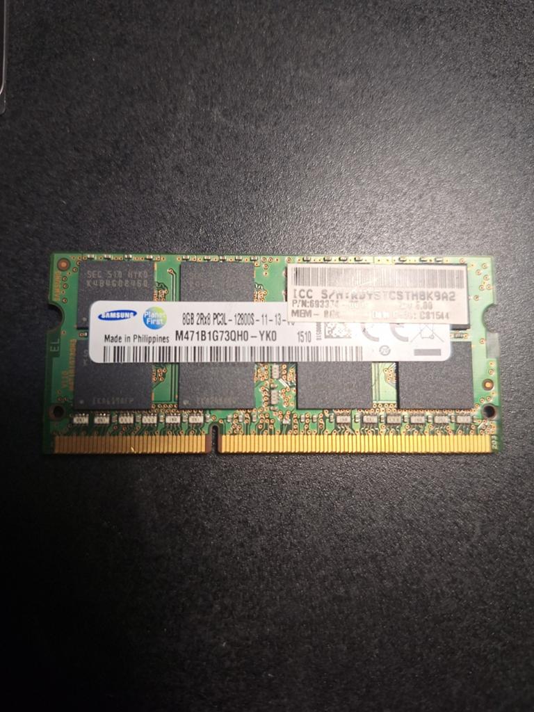 Samsung 8GB DDR3L Laptop RAM - PC3L-12800S, Computers en Software, RAM geheugen, Gebruikt, 8 GB, DDR3, Ophalen of Verzenden