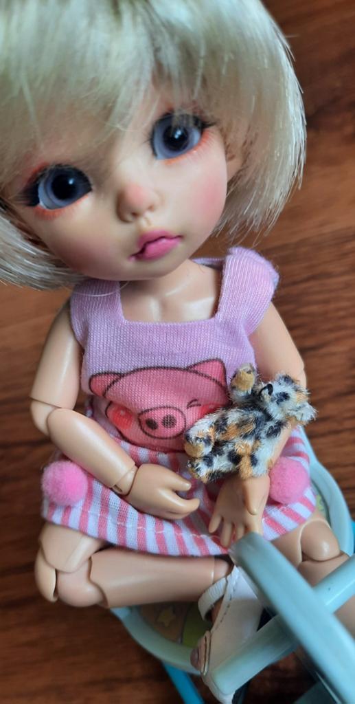 Mini hand gemaakt beertje, o.a bjd ob11/ pukifee, Verzamelen, Ophalen of Verzenden, Zo goed als nieuw, Accessoires