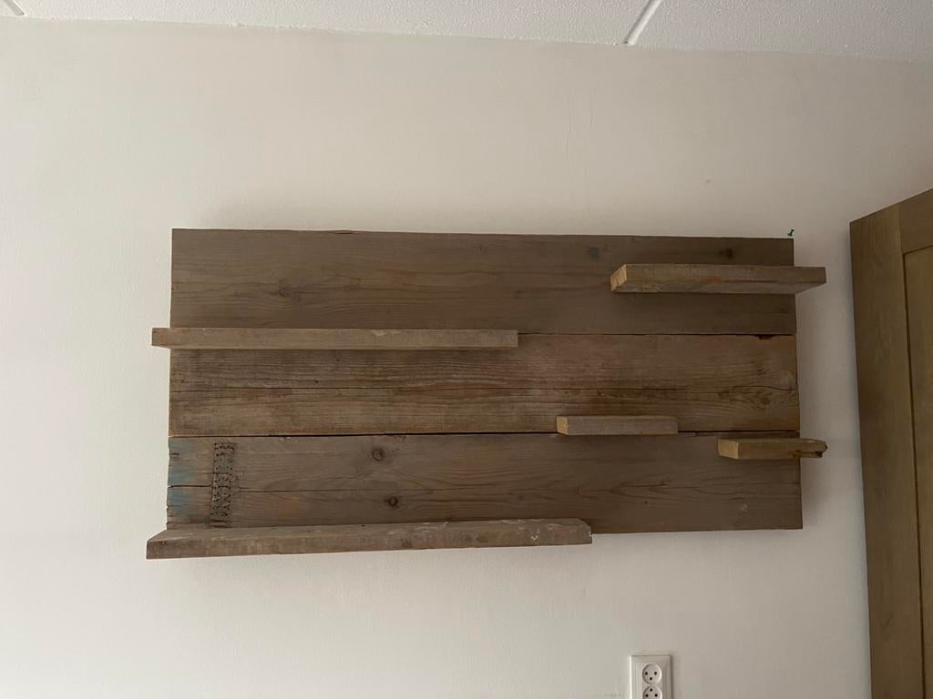 Robuust wandbord steigerhout, Ophalen, Gebruikt