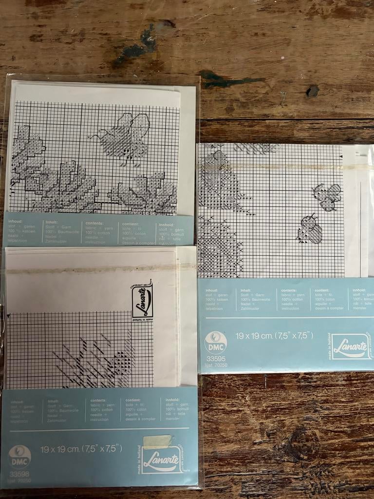 Lanarte Victoria Plum Borduurpatronen (3 stuks), Ophalen of Verzenden, Gebruikt, Handborduren, Borduurpakket