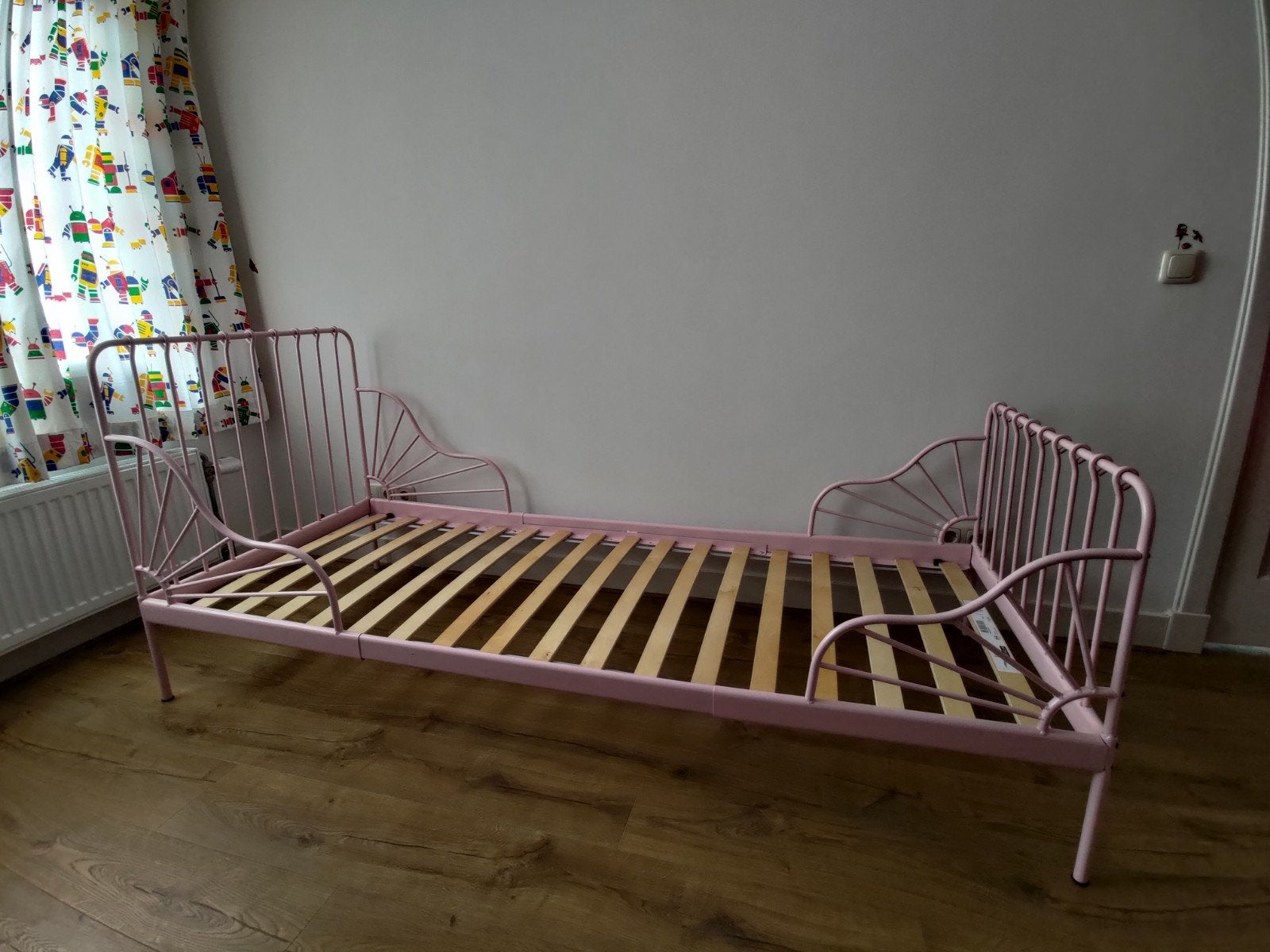 Ikea Minnen meegroeibed - Roze (max. 80x200 cm), Kinderen en Baby's, Kinderkamer | Bedden, Ophalen, Gebruikt, 70 tot 85 cm, Lattenbodem