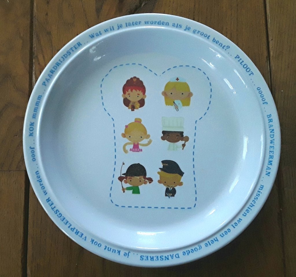 Leuk leerzaam kinderbord van Blue Band (beroepen), Kunststof, Ophalen of Verzenden, Zo goed als nieuw, Bord(en)