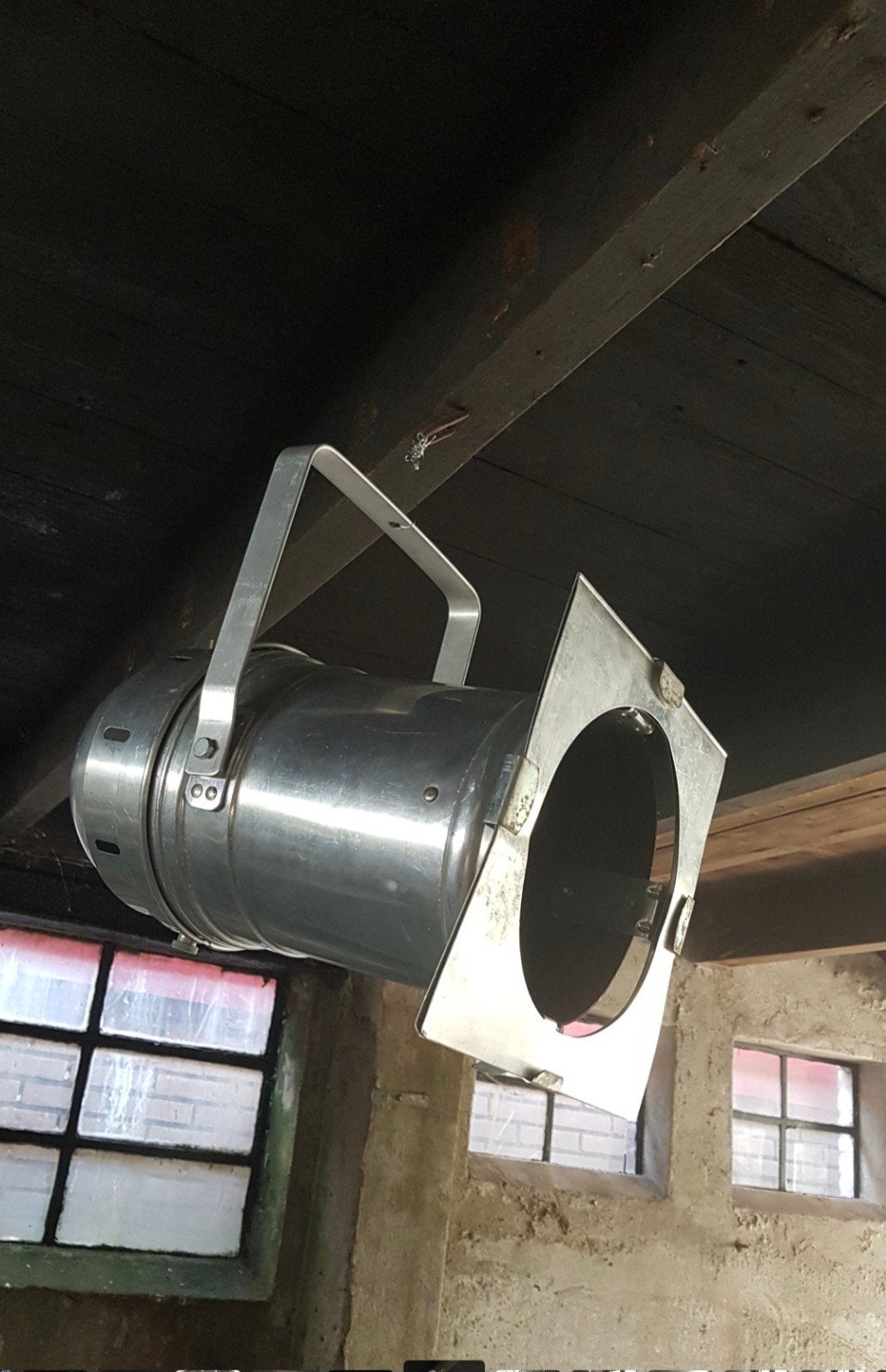 Vintage Industriële Spotlight / Theaterlamp, Metaal, Overige merken, Gebruikt, Industrieel