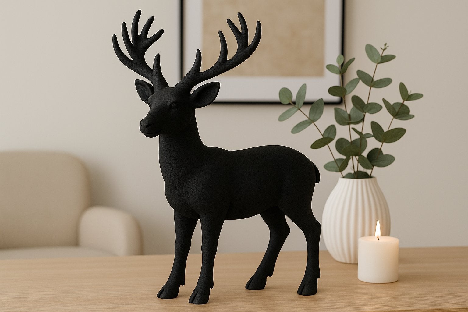 3d geprint hert met gewei kerst, Ophalen of Verzenden, Nieuw