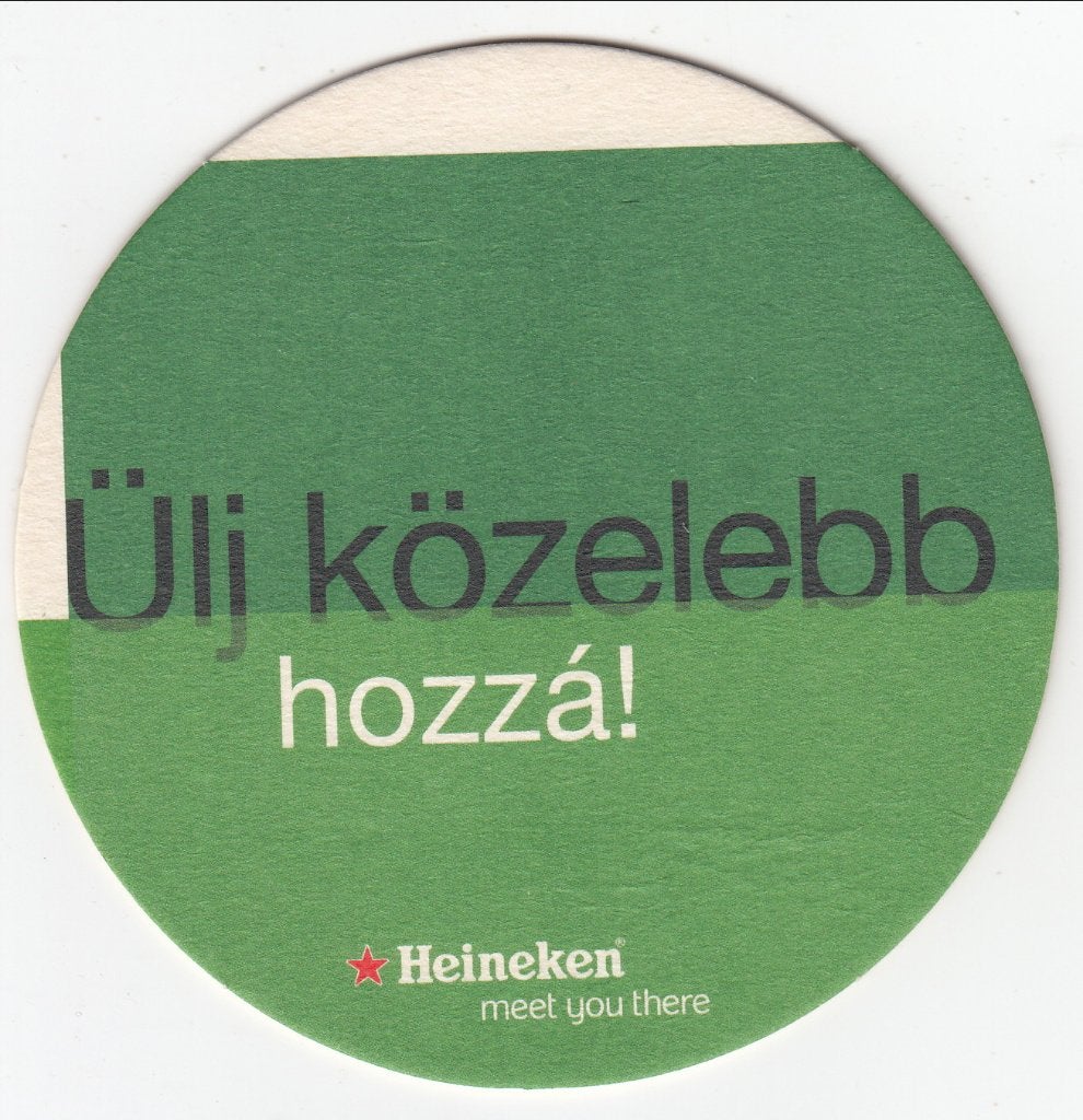 1 HEINEKEN *HONGARIJE * BIERVILTJE, Ophalen of Verzenden, Gebruikt, Viltje(s), Heineken