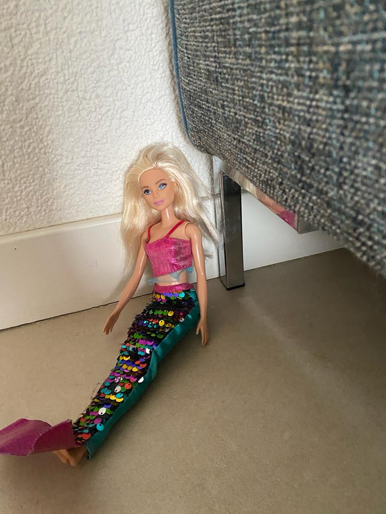 Barbie Zeemeermin Pop met Pailletten Staart, Ophalen of Verzenden, Gebruikt, Barbie