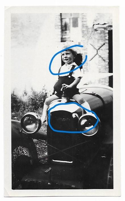 Amilcar auto kind mascotte foto, Verzenden, Foto, Zo goed als nieuw, Voor 1940