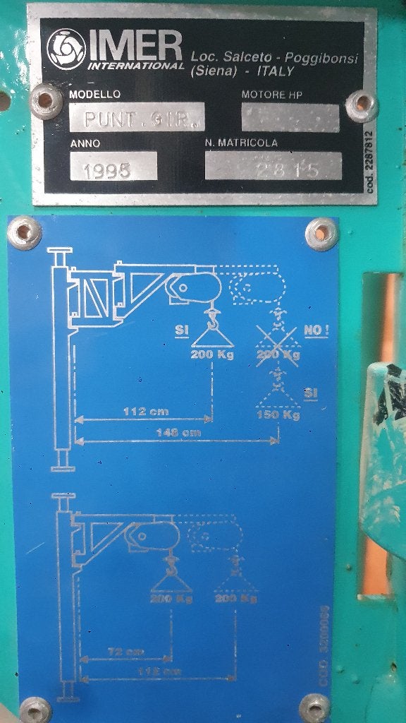Imer TR 225 Takel, Balkontakel, Takel met ballast, Ophalen, Zo goed als nieuw, Elektrisch