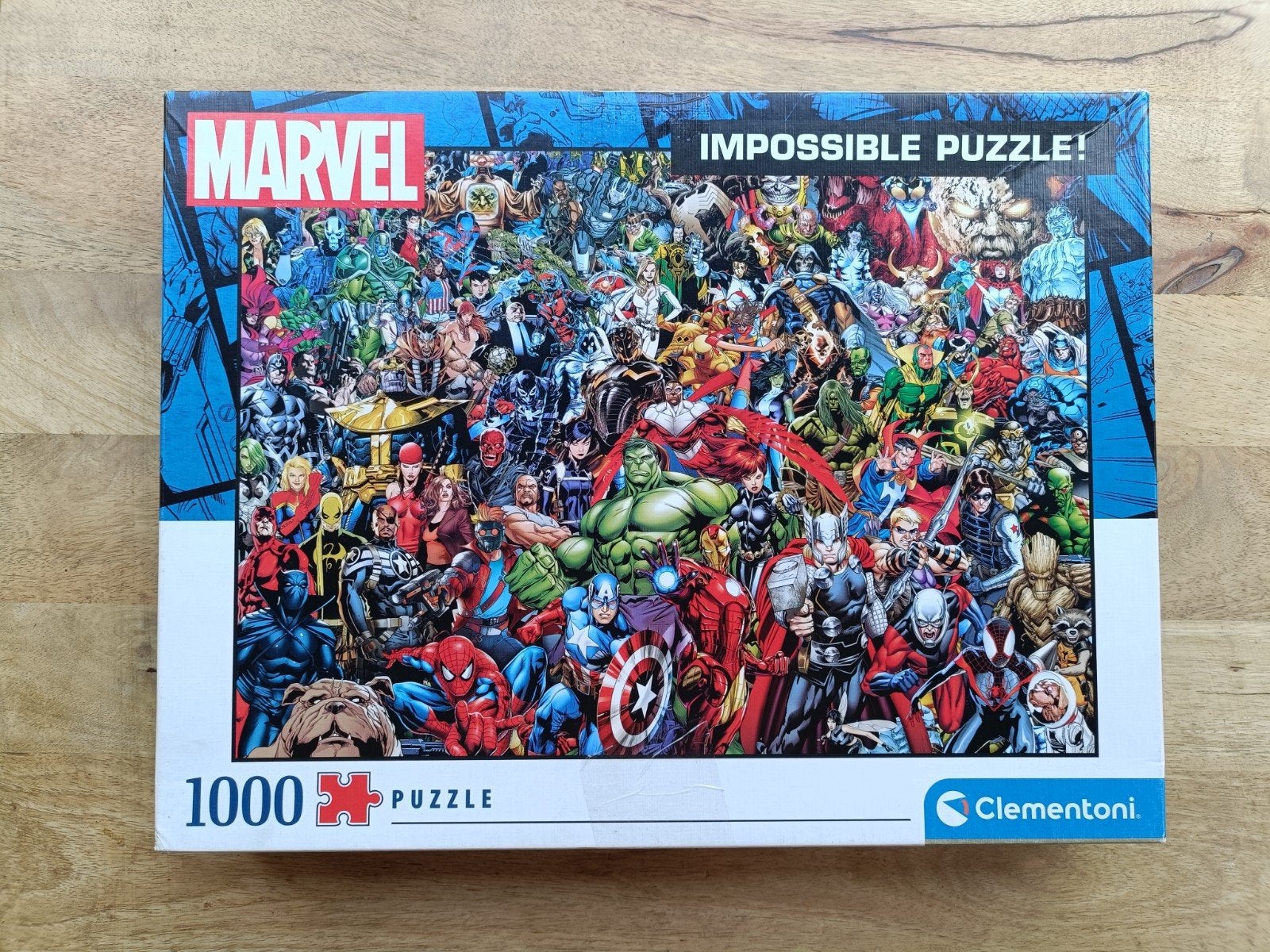 Marvel Impossible Puzzle! 1000 stukjes Clementoni, Ophalen of Verzenden, 500 t/m 1500 stukjes, Zo goed als nieuw, Legpuzzel