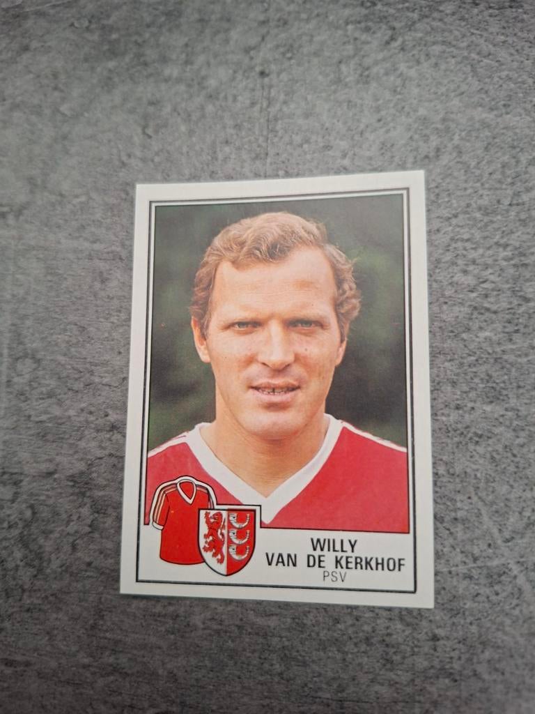 Panini sticker Voetbal 85. Willy van de Kerkhof PSV., Verzenden, Zo goed als nieuw, Sticker