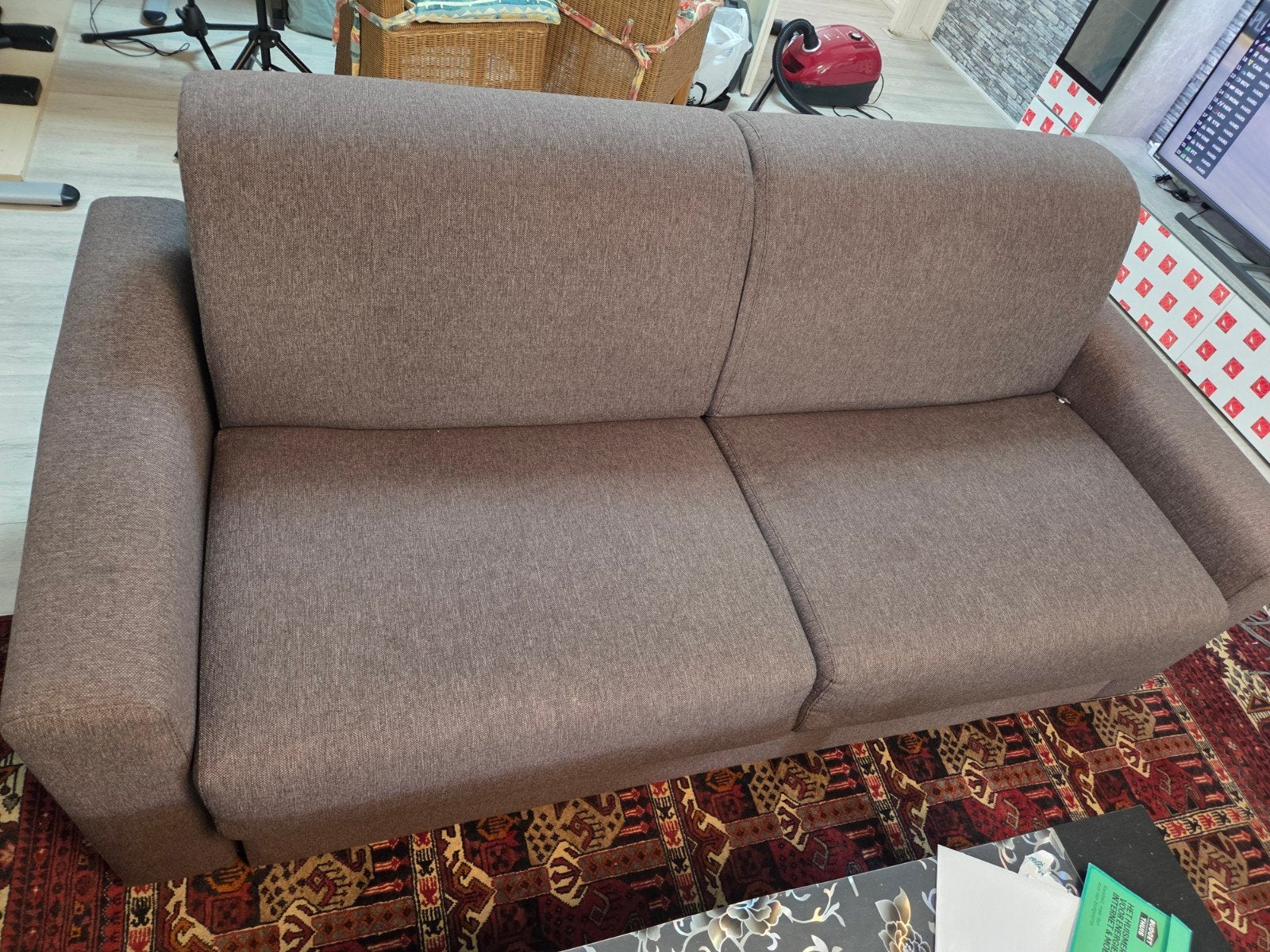 3-zits bank / slaapbank - Bruin, Ophalen, Gebruikt, 150 tot 200 cm, Driepersoons