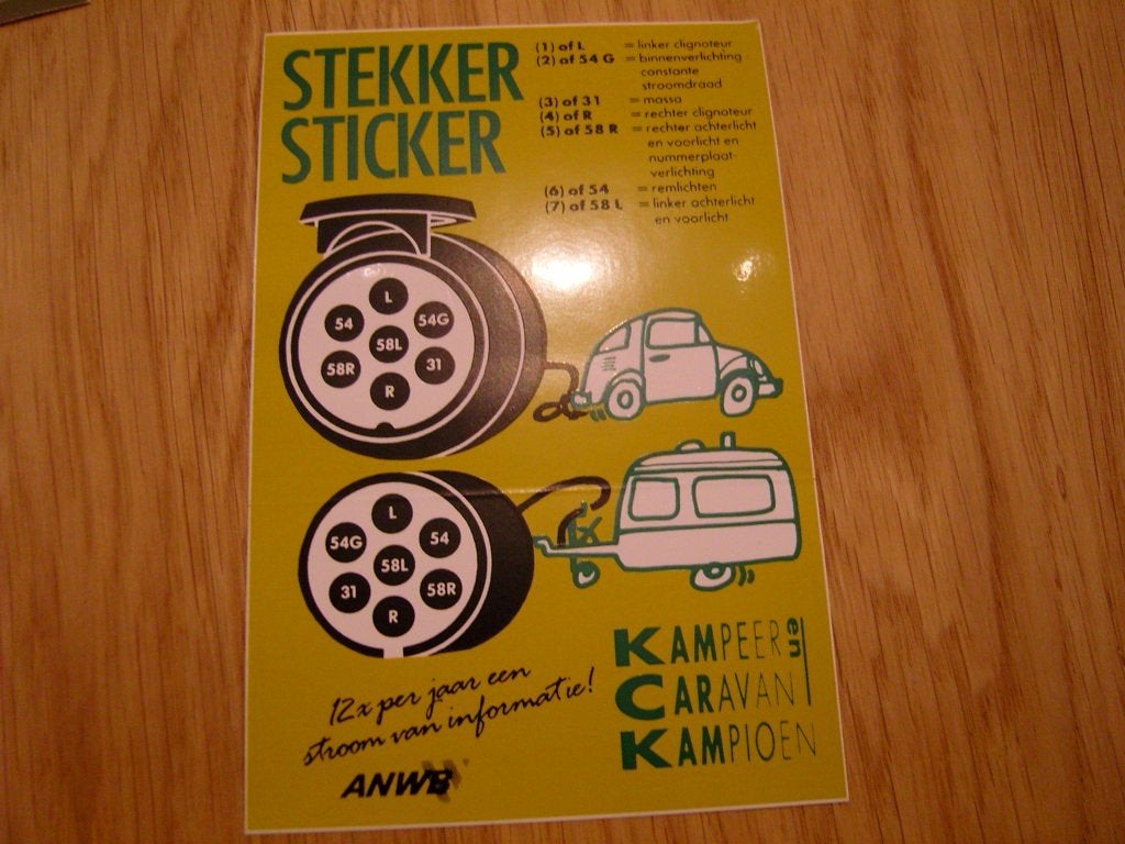 sticker ANWB Stekker Sticker KCK Kampeer Caravan Kampioen, Ophalen, Zo goed als nieuw