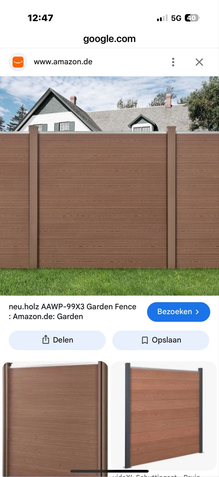 Nieuwe Composiet Schutting 180x180cm, Ophalen, Kunststof, 1 tot 2 meter, Minder dan 3 meter
