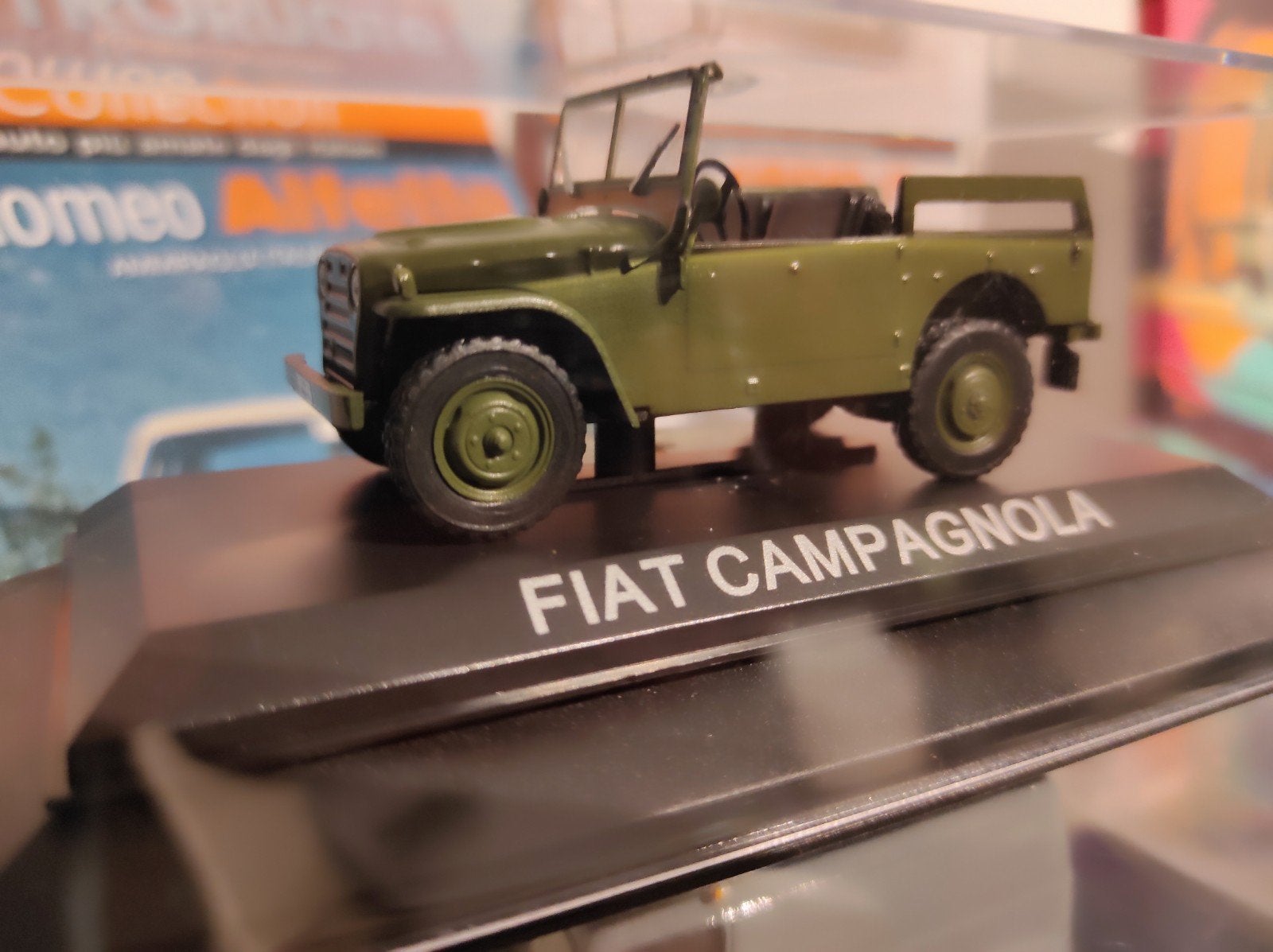 Fiat jeep Campagnolo groen, 1:43 in vitrinedoosje, Ophalen of Verzenden, Nieuw, Auto, Overige merken