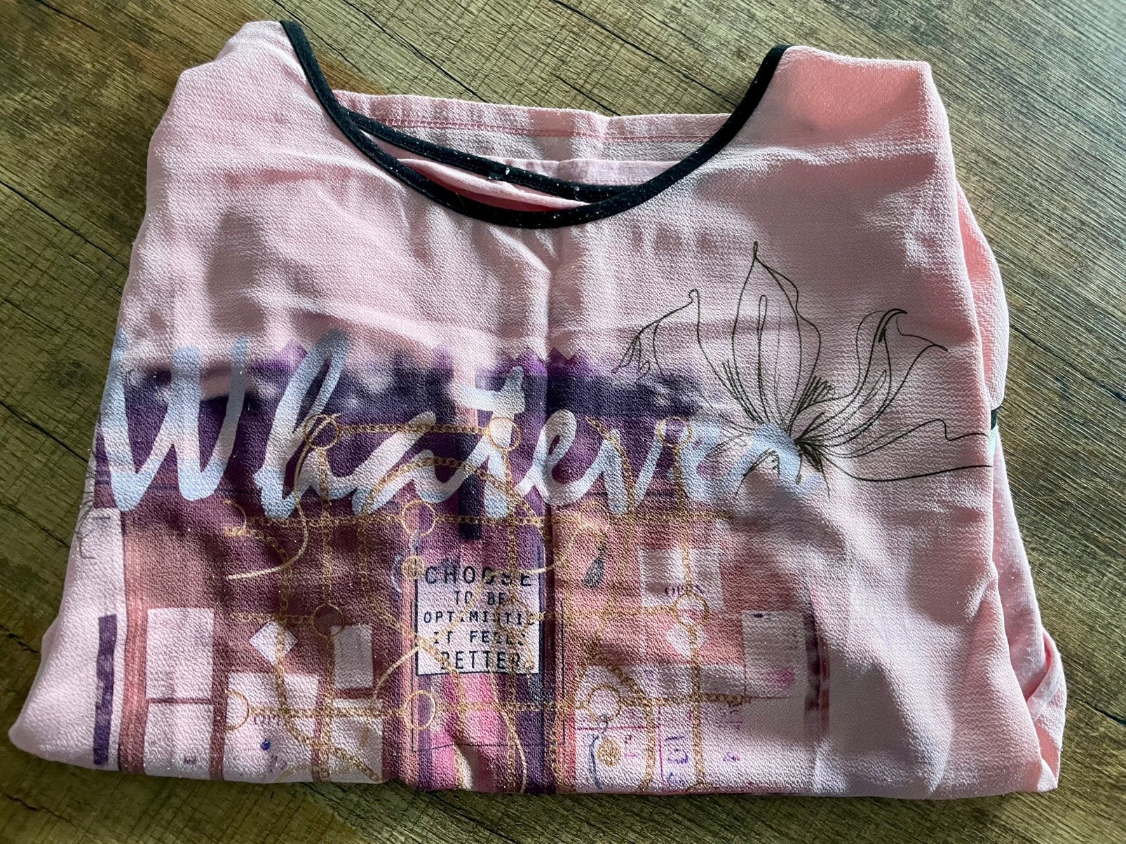 Roze Tshirt met leuke print met fiets - XL, Maat 46/48 (XL) of groter, Ophalen of Verzenden, Zo goed als nieuw, Korte mouw