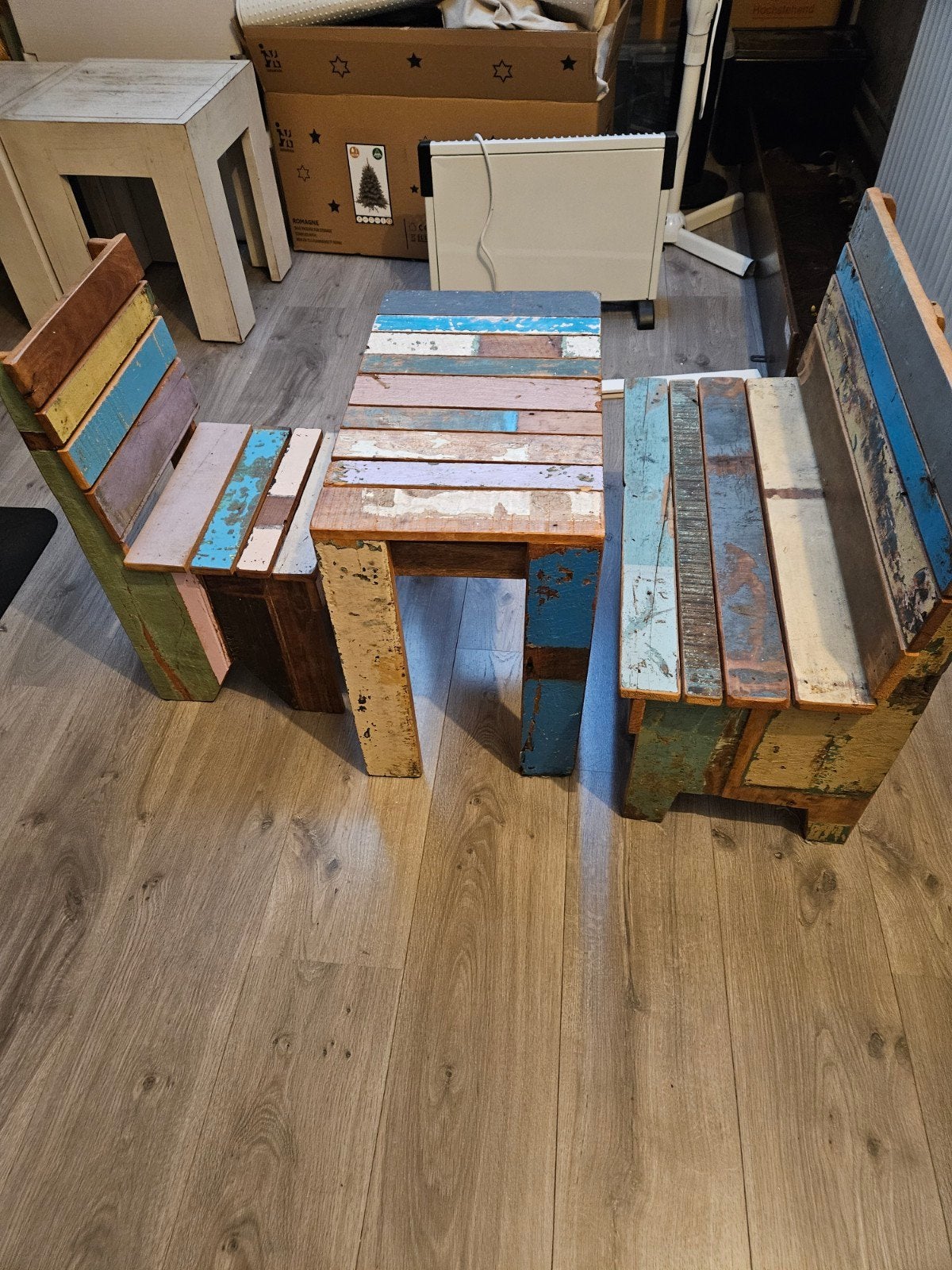 kindertafel-stoel-bank sloophout, Ophalen, Tafel(s) en Stoel(en)