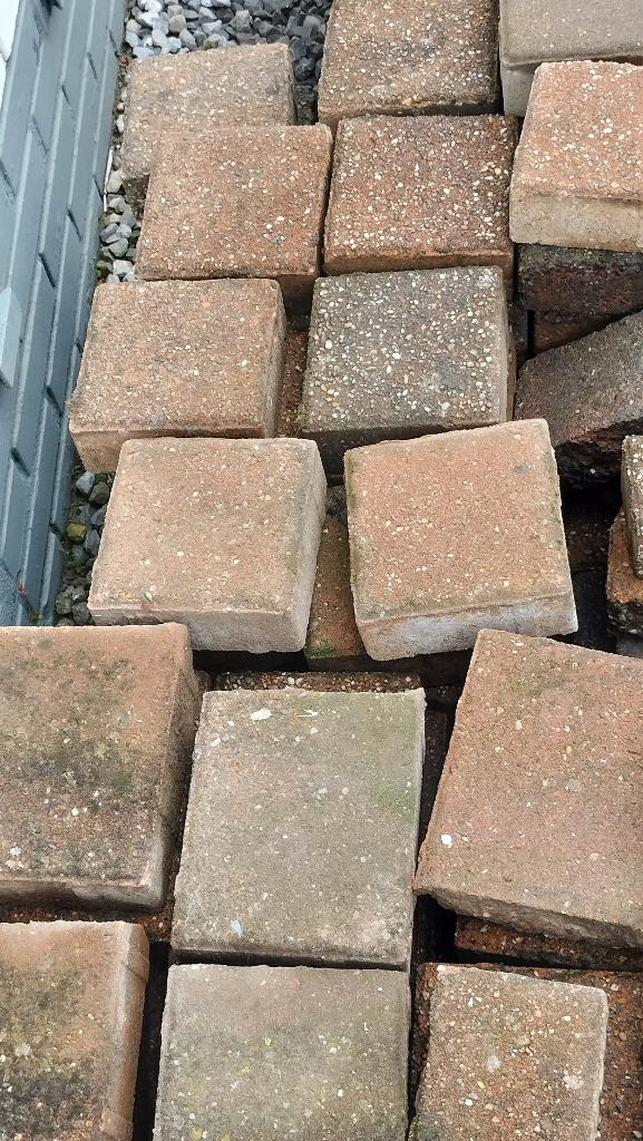 betonnen terrasklinkers 15x15 en 20x15 cm, Tuin en Terras, Tegels en Klinkers, Ophalen, Gebruikt, Klinkers, Minder dan 5 m²