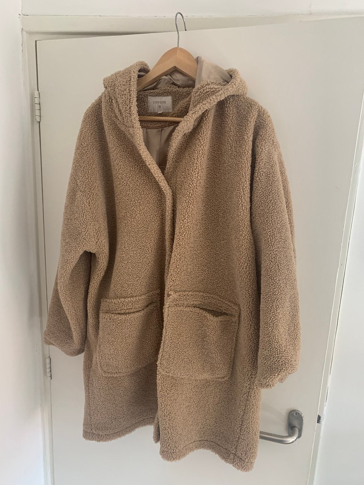 Teddy jas met capuchon merk cream, Ophalen of Verzenden, Zo goed als nieuw, Maat 42/44 (L), Bruin