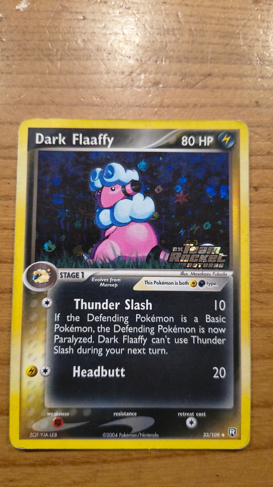 Dark Flaaffy Ex Team Rocket Returns Stamped Pokémon Kaart, Ophalen of Verzenden, Losse kaart