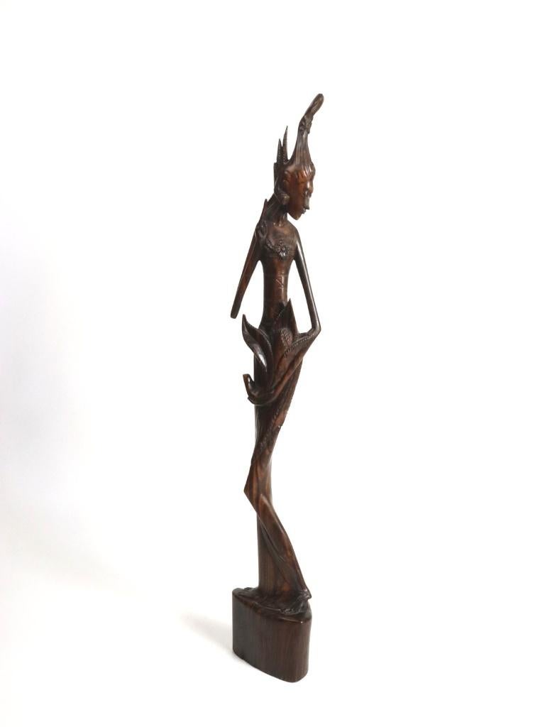 Bali Sculptuur Dewi Sri, Houtsnijwerk, Ophalen of Verzenden, Hout, Vrouw