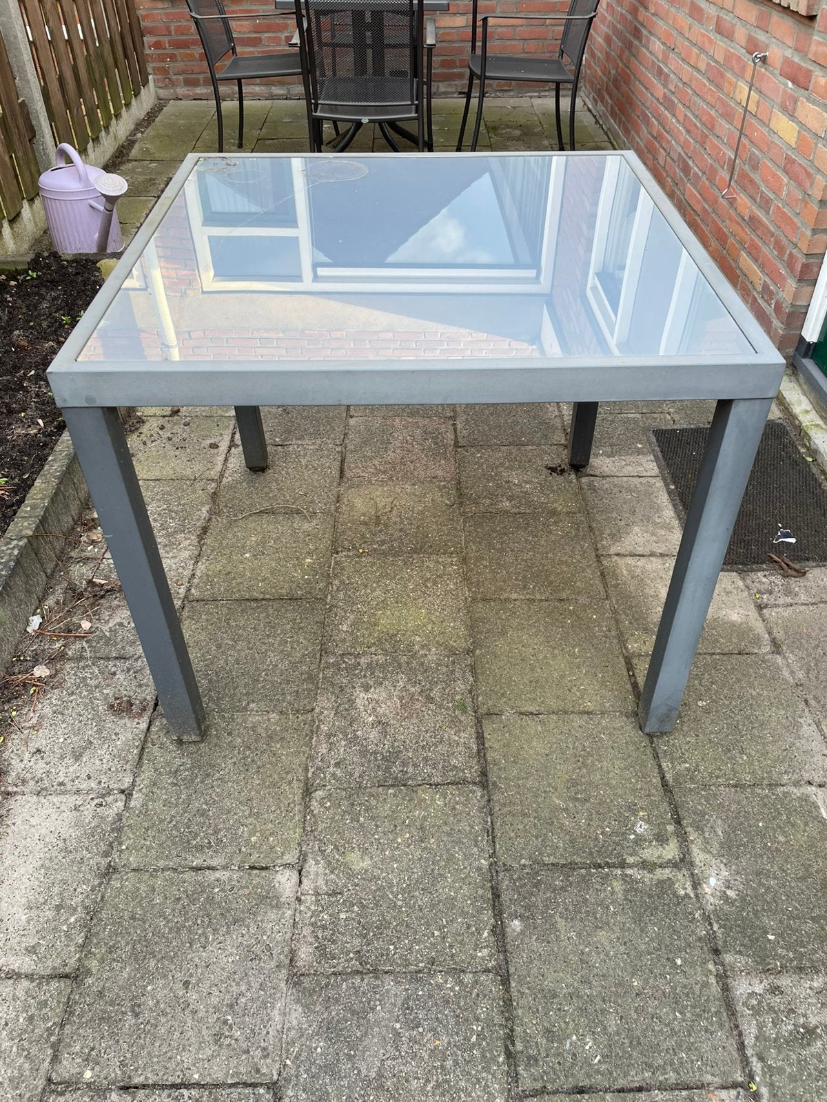 Tuintafel, Ophalen, Gebruikt, Rechthoekig, Aluminium