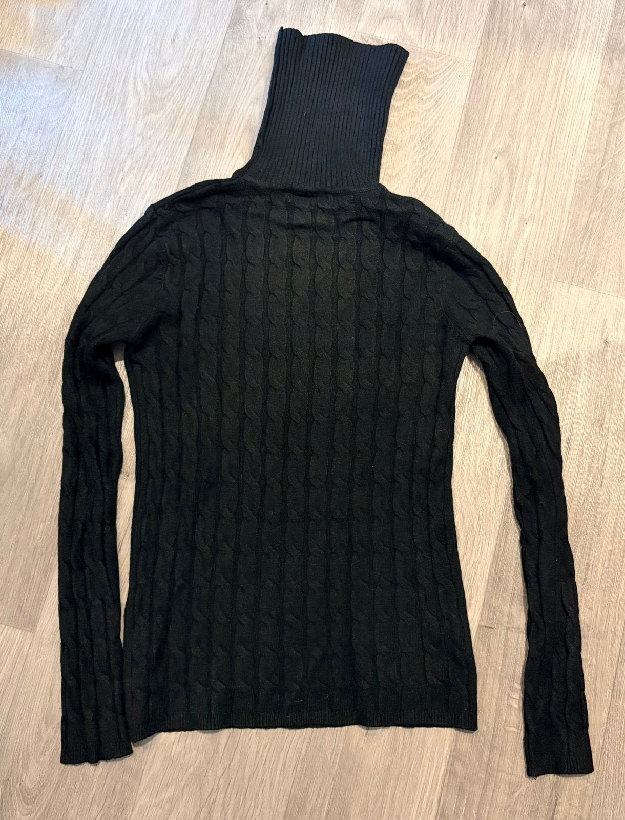 Zwarte kabel coltrui, Ophalen of Verzenden, Zo goed als nieuw, Maat 36 (S), Zwart