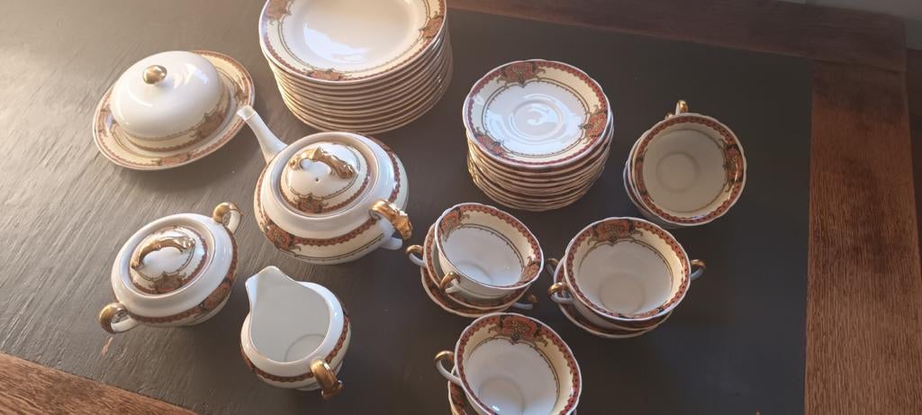 Victoria China Tsjechoslowakije 40-delig ontbijtservies, Ophalen of Verzenden