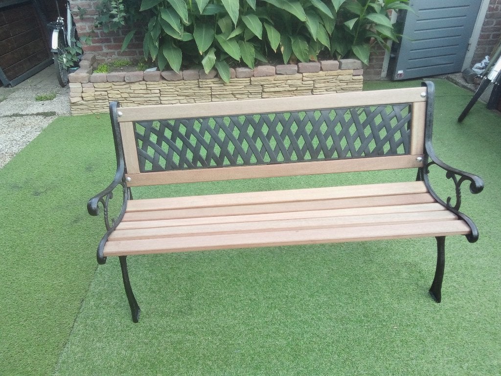 Tuin bank, Ophalen, Zo goed als nieuw, Teakhout