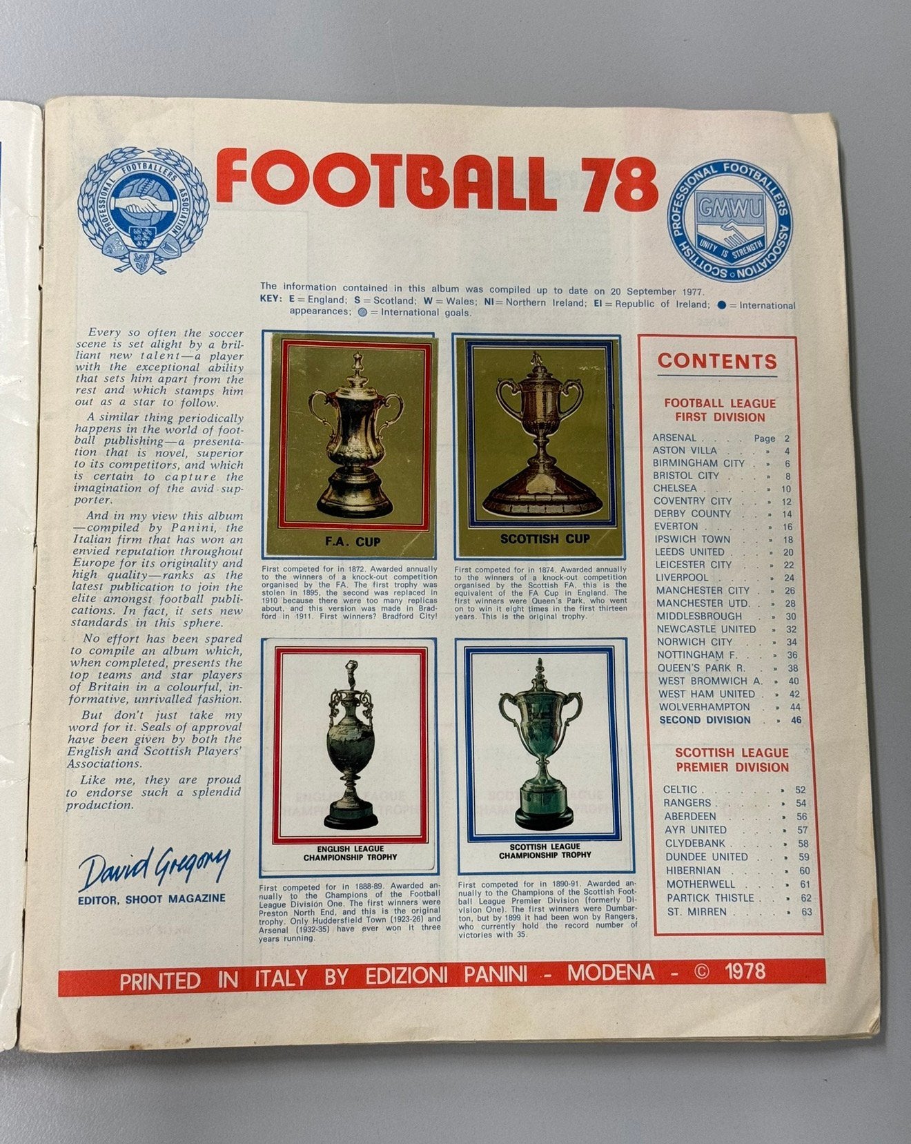 1978 78 PANINI Football Voetbal Sticker Album 100% compleet, Buitenlandse clubs, Ophalen of Verzenden, H, H