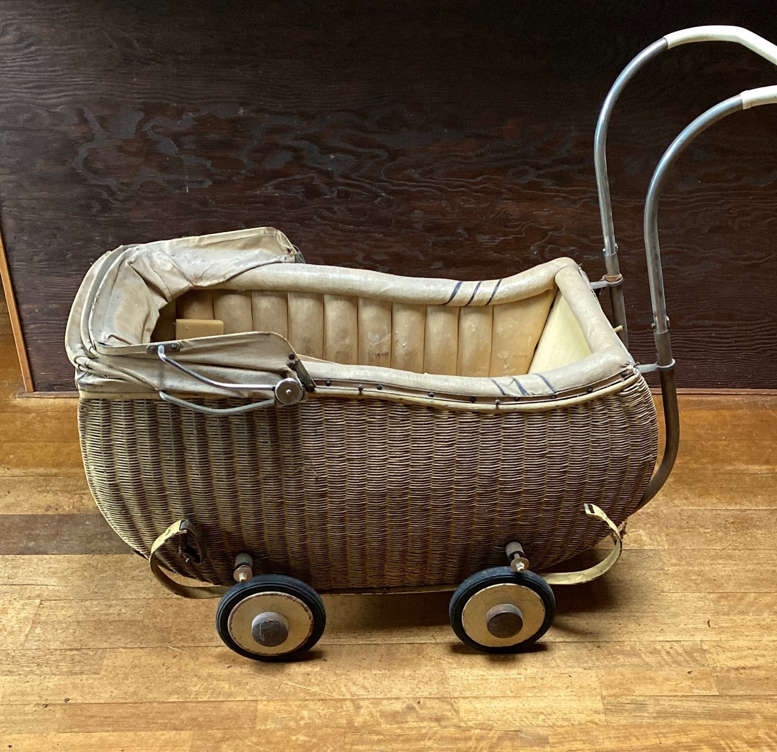 Antieke Deventer Kinderwagen - Vintage Riet, Ophalen, Gebruikt, Kinderwagen, Overige merken