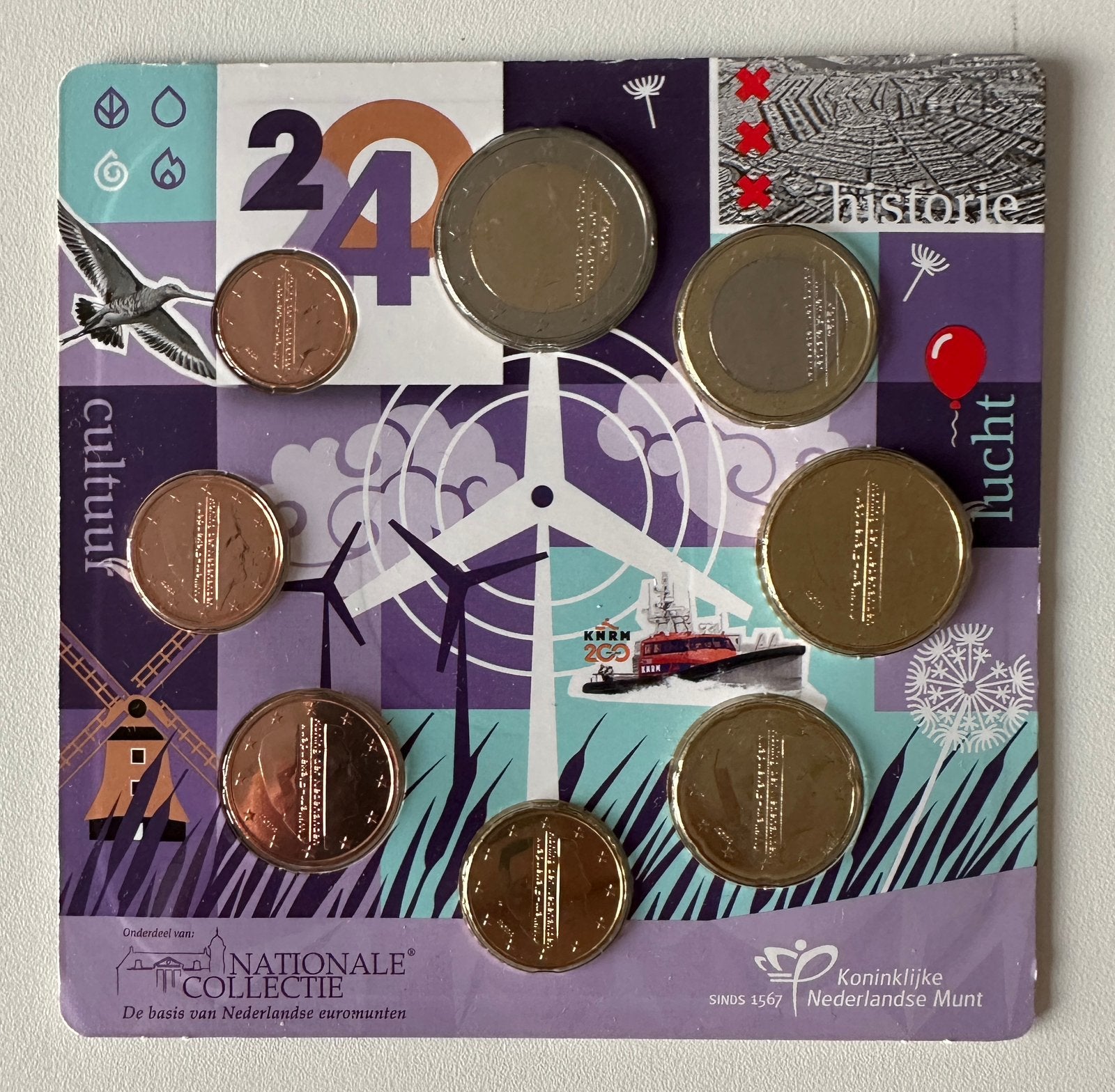 Nederland 2024 Jaarset (alle 8 munten) in UNC blister, Ophalen of Verzenden, Koningin Beatrix, Euro's, Setje