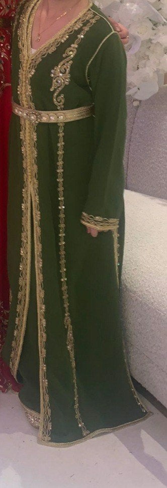 Meisjes takchita/marokkaanse jurk, Overige typen, Ophalen of Verzenden, Maat 34 (XS) of kleiner, Groen