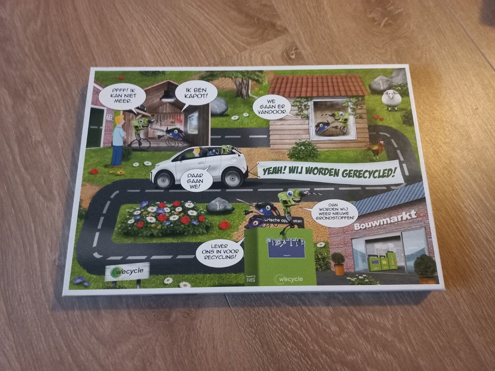 Wecycle educatief puzzel - Recycling thema, Ophalen of Verzenden, 500 t/m 1500 stukjes, Zo goed als nieuw, Legpuzzel