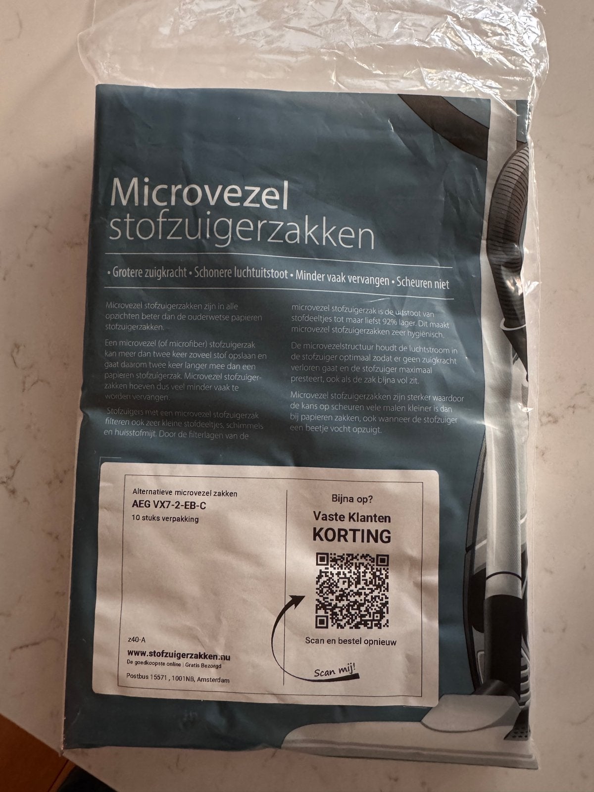 Microvezel stofzuigerzakken voor AEG VX7-2-EB-C (10 stuks), Ophalen of Verzenden, Nieuw