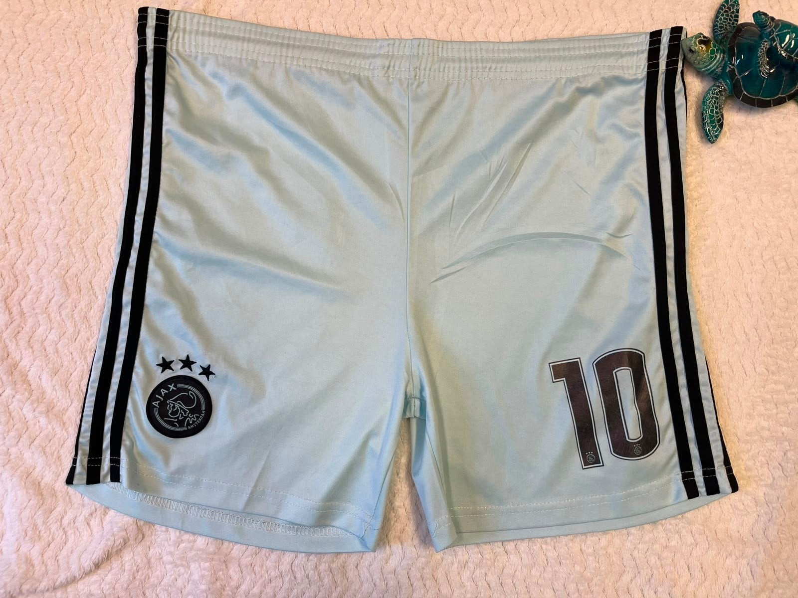 Ajax Voetbalbroekje Lichtblauw Maat xl, Blauw, Maat 56/58 (XL), Ophalen of Verzenden, Zo goed als nieuw