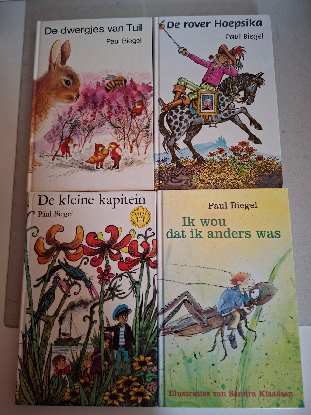 4 kinderboeken paul biegel de dwergjes/kleine kapitein, Verzenden, Fictie algemeen