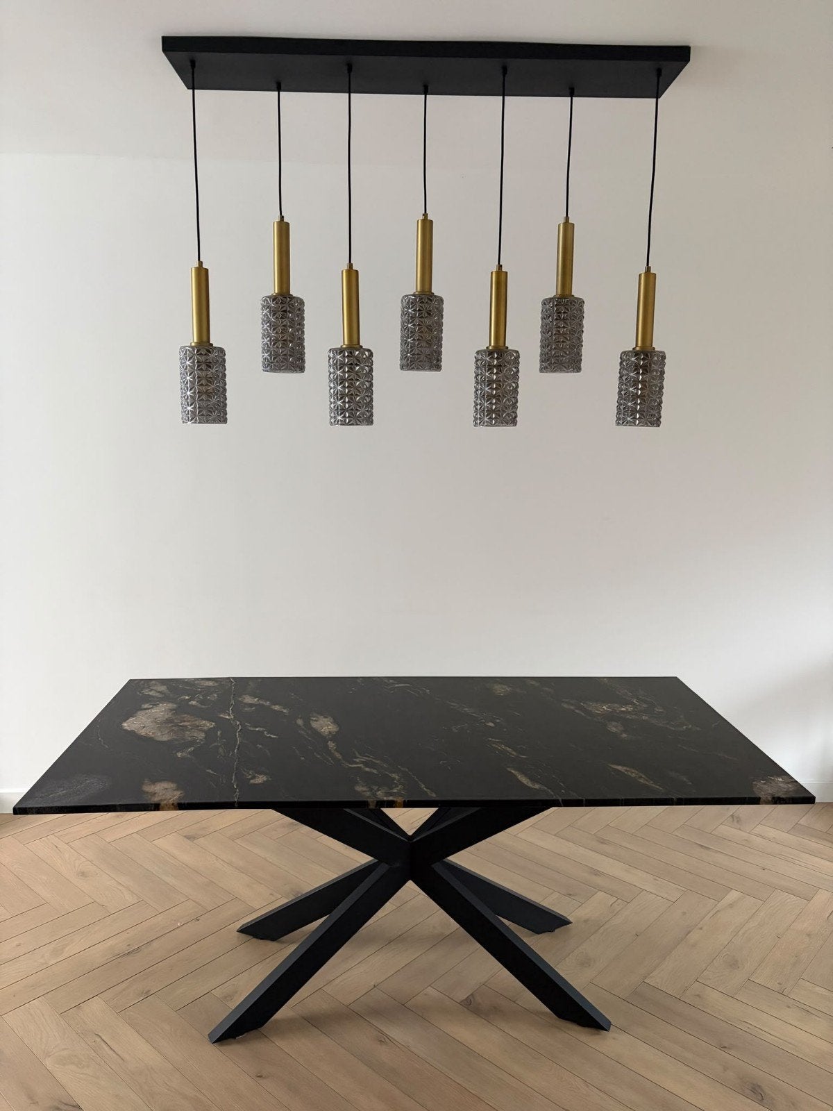 Mooie woonkamer set: eettafel, salontafel, stoelen en lamp, Ophalen, Rechthoekig, 50 tot 100 cm