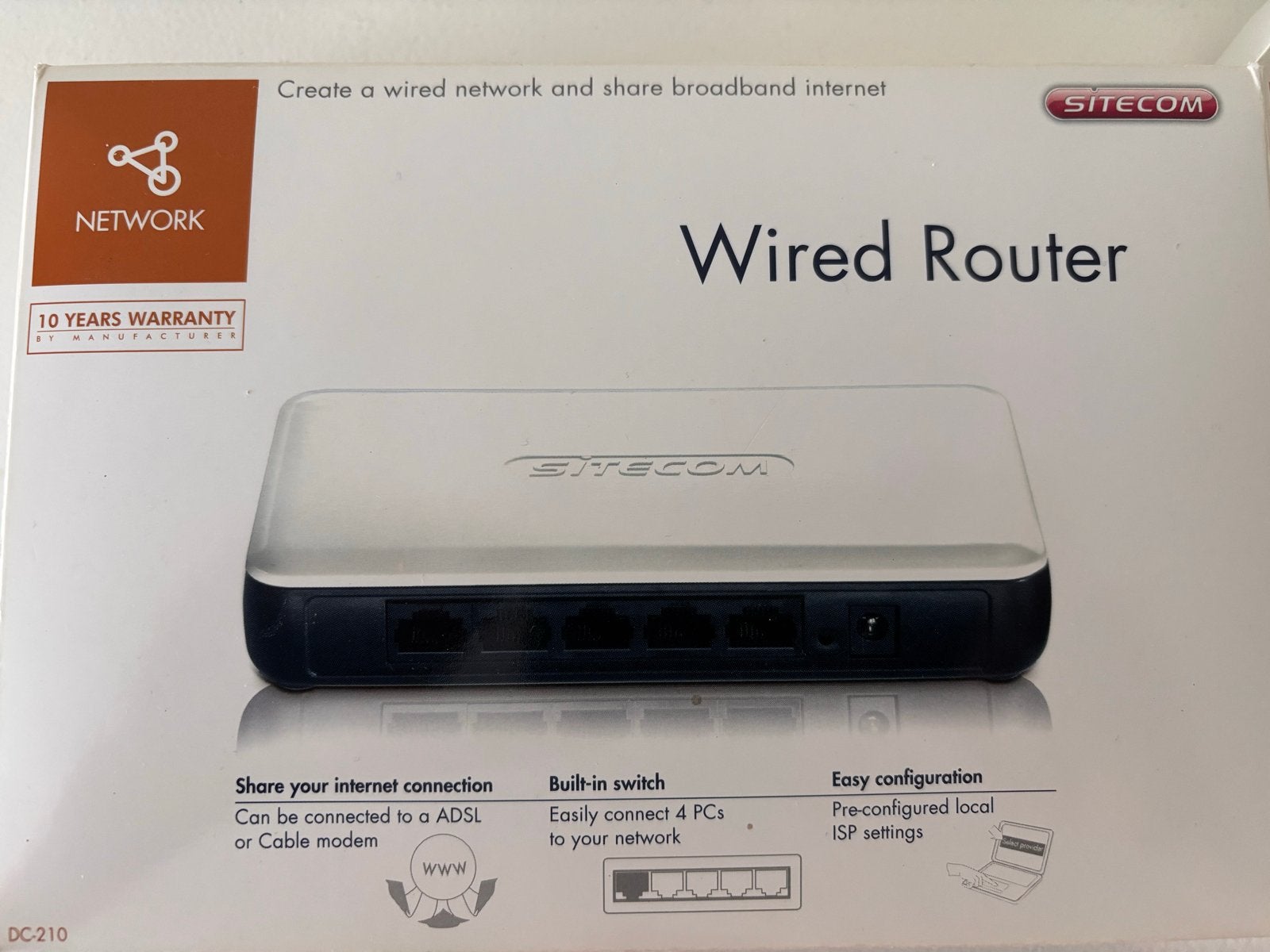 Sitecom Wired Router DC-210 - Nieuw in doos, Ophalen of Verzenden, Nieuw, Router
