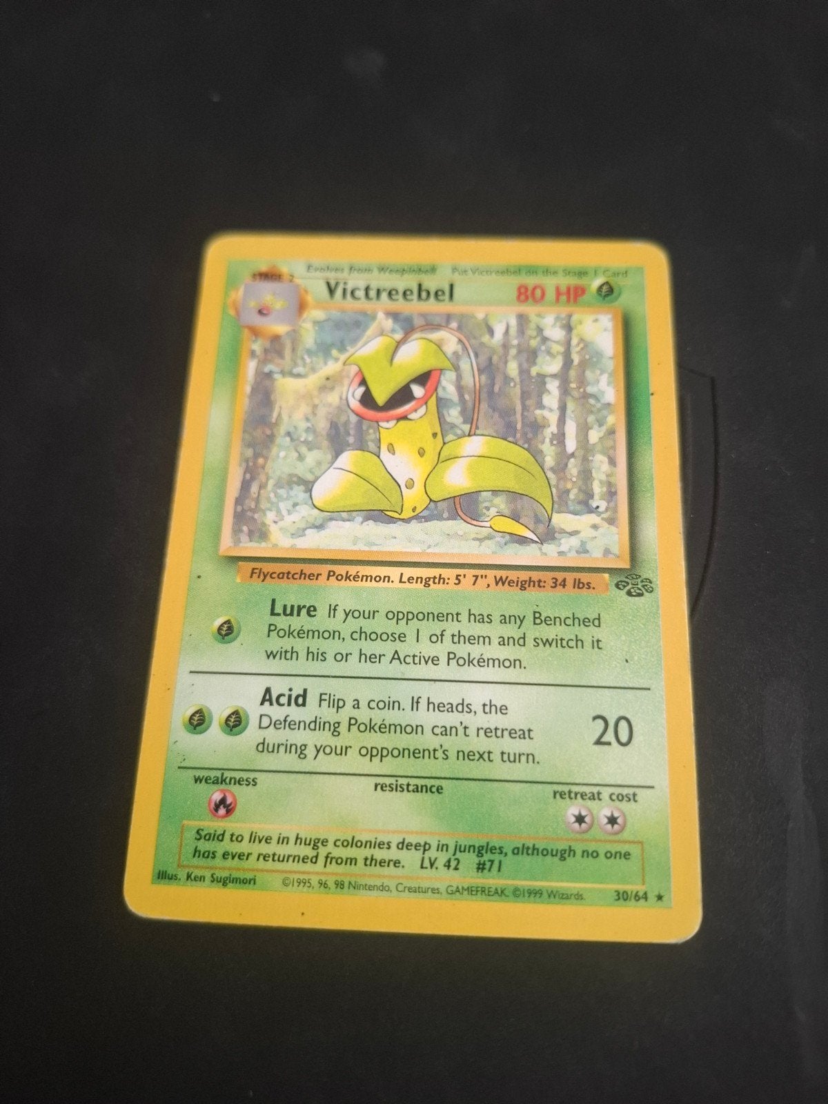 Victreebel Pokémon Kaart 30/64 Jungle Set, Hobby en Vrije tijd, Verzamelkaartspellen | Pokémon, Ophalen of Verzenden, Gebruikt