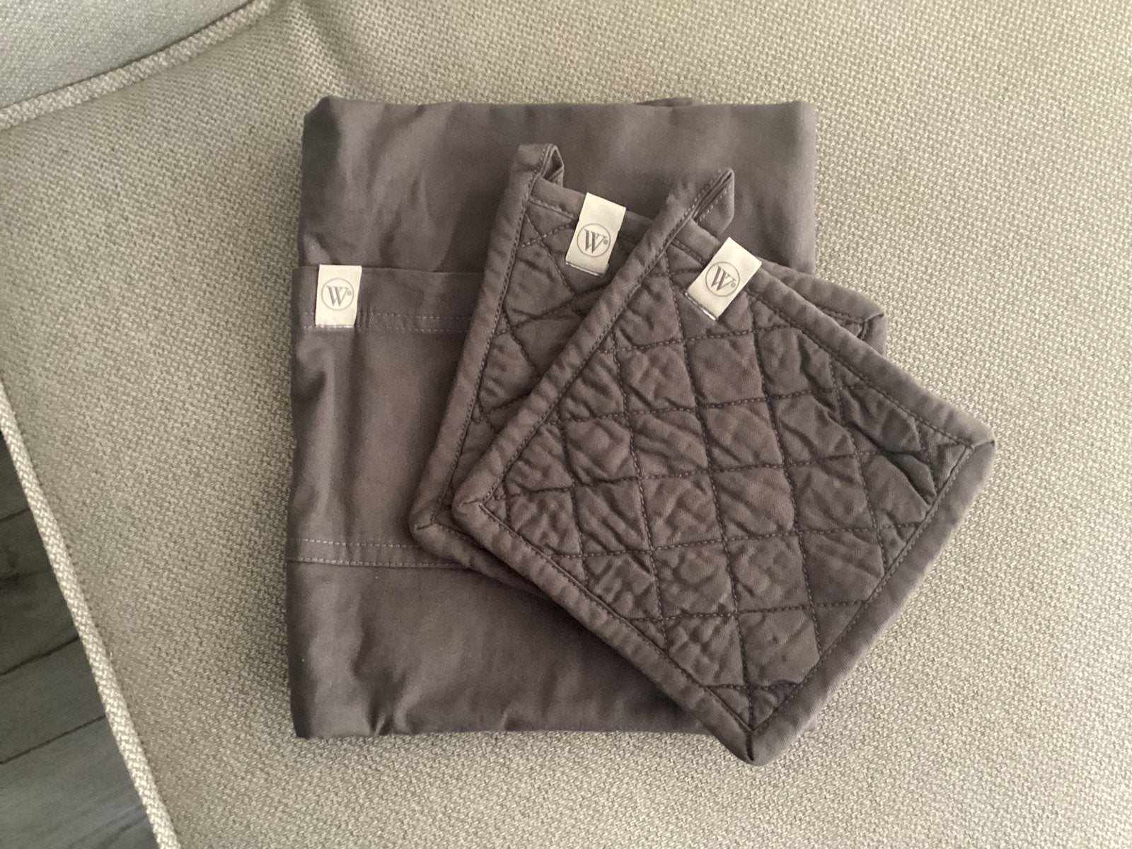 WALRA schort + 2 pannenlappen, Ophalen, Zo goed als nieuw, Schort